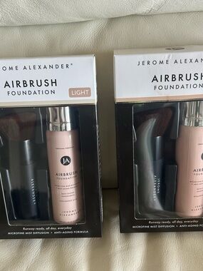 LOT OF 2 JEROME ALEXANDER AIRBRUSH FOUNDATION MICROFINE MIST LIGHT COLOR NEW